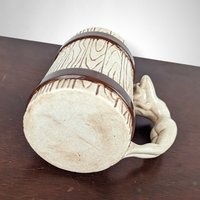 Vintage Ceramic Mug with Female Form Handle