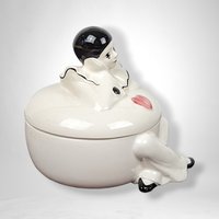 Vintage Pierrot Clown Porcelain Trinket Box