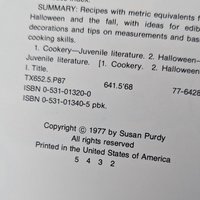 1977 Halloween Cookbook By Susan Purdy