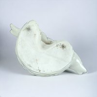 Vintage Cream and Gold Porcelain Bird Planter