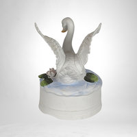 Enchanting Vintage Swan Lake Ceramic Music Box
