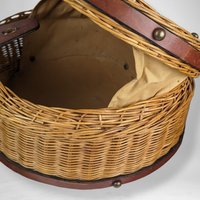 Chic 1960s Aigner Round Wicker Purse: Vintage Style Icon