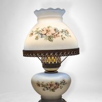 Vintage Painted Blue 3-Way Gone with the Wind Style Table Lamp