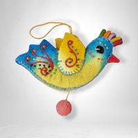 Set of 4 Felt Bird Ornaments - Charming Holiday Decor