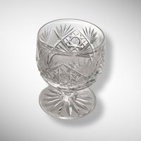 Exquisite Pair of Vintage Cut Crystal Cognac Glasses