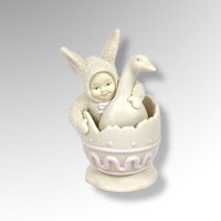 1998 Dept. 56 Snowbunnies "Double Yolk" Springtime Stories Figurine - Adorable Easter Scene