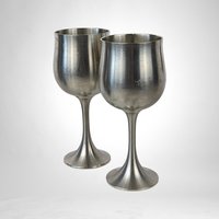 Set of 4 Vintage Pewter Goblets - Classic Elegance for Every Occasion