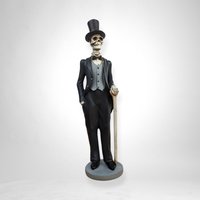 Vintage Resin Corpse Skeleton Bride and Groom 10" Figurines