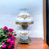 Vintage Painted Blue 3-Way Gone with the Wind Style Table Lamp