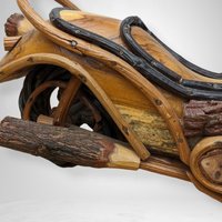 Retro Ride: Vintage Wooden Motorcycle - Handcrafted Nostalgia