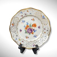 Vintage Gold Rim Floral Bavarian Plate