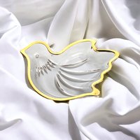 Mikasa Gold Rimmed Glass Dove Dish