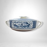 Royal China Currier and Ives Round Covered Casserole