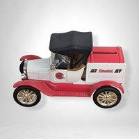 Vintage 1918 Runabout Coastal Cast Metal Locking Bank - Collectible and Functional Decor Piece