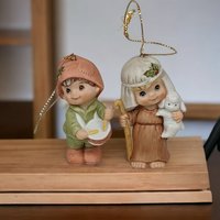 Pair of 1984 Gorham Little Shepard and Drummer Boy Ornaments
