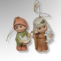 Pair of 1984 Gorham Little Shepard and Drummer Boy Ornaments