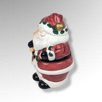 Vintage 1991 Jay Ceramic Santa Cookie Jar | 10.5" Tall | Red & White | Christmas Decor | Festive Kitchen | Collector's Item