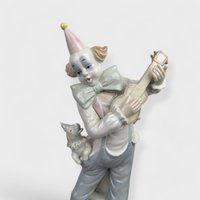Vintage George Good 12" Porcelain Clown with Dog, Probably Not Haunted