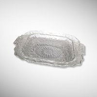 Vintage Indiana Glass Pineapple & Floral Oval Serving Bowl (10")