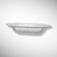 Vintage Indiana Glass Pineapple & Floral Oval Serving Bowl (10")