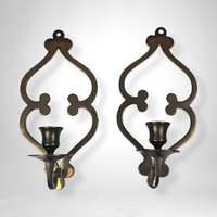 Vintage Brass Wall Sconces/Candle Holders - Classic Elegance for Your Home Decor