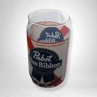 Pabst Blue Ribbon Can Shaped Glass - Unique Beer Lover's Collectible