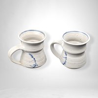 Pair of Handmade, Signed Pottery Mugs