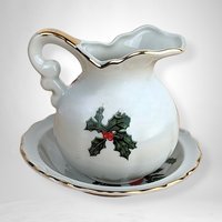 Elegant Vintage Lefton Cardinal Mini Pitcher and Bowl Set - Timeless Charm