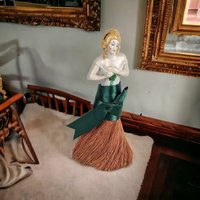 Vintage Vanity Brush with Doll Half