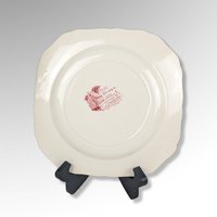 Johnson Bros Mill Stream Red Square Plate: Vintage Tableware Charm