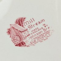 Johnson Bros Mill Stream Red Square Plate: Vintage Tableware Charm