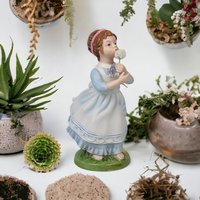 Wish Upon a Dandelion: Charming 1982 Avon Hand-Painted Girl Figurine ("Wishful Thoughts")