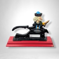Vintage Cast Iron Nutcracker on Wood Base: Classic Nut Cracking Tool