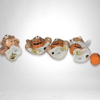 Set of 4 Homco Halloween Bears 5311 - Spooky Bear Ensemble for Halloween Fun