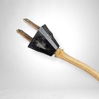 Vintage Glass Lamp with Plaid Shade: Retro Lighting Decor