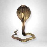 Brass Cobra Figurine Made in India: Exotic Home Decor Accent