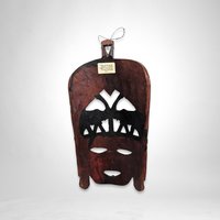 Hand-Carved Kenyan Tribal Mask Wall Art - African Craftsmanship