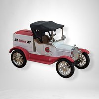 Vintage 1918 Runabout Coastal Cast Metal Locking Bank - Collectible and Functional Decor Piece