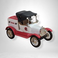 Vintage 1918 Runabout Coastal Cast Metal Locking Bank - Collectible and Functional Decor Piece