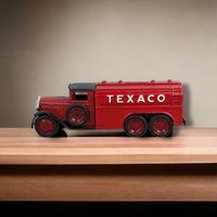 1990 ERTL Texaco Replica 1930 Diamond Fuel Tanker Locking Metal Bank - Vintage Collectible