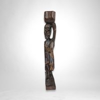 Pair of Vintage Hand-Carved African Wooden Sculptures: Exquisite Artistry and Cultural Beauty