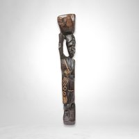 Pair of Vintage Hand-Carved African Wooden Sculptures: Exquisite Artistry and Cultural Beauty