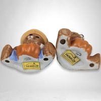 Set of 2 Homco Fall Bear Ceramic Figurines 1426