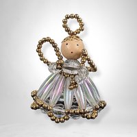 Pair of Handmade Beaded Angel Ornaments – Heavenly Holiday Decor