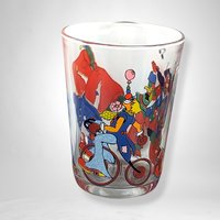 Set of 3 Vintage Carnival Clown Glasses - Retro Circus-Themed Drinkware