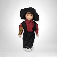 The Amish Porcelain Boy and Girl Dolls with Stands