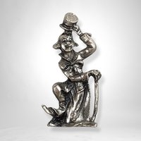 Charming Set of 3 Vintage Metal Clown Figurines - Whimsical Collectibles for Home Decor