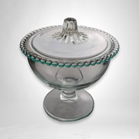 Vintage Clear Glass Lidded Compote/Candy Bowl - Timeless Elegance for Your Table