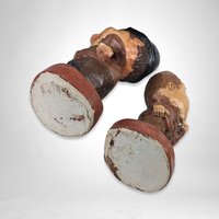 Large Laurel and Hardy Chalkware Statues - Classic Comedy Icons in Impressive Size