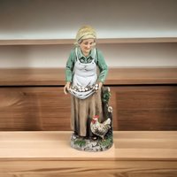 Homco Farmer Woman Figurine 1434 - Vintage Country Charm